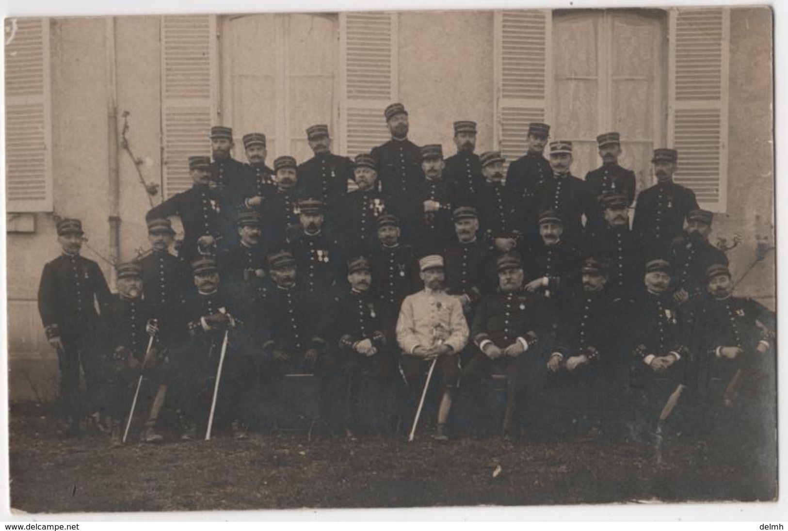 Carte Photo Militaria 18 BOURGES Groupe D'officiers Etat Major ? Par Réty - Bourges