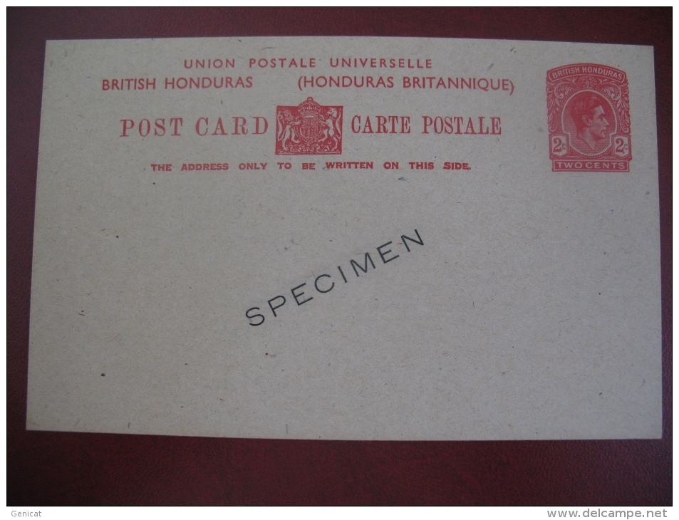British Honduras Stationary SPECIMEN , Entier Postal Neuf SPECIMEN - Honduras Britannique (...-1970)