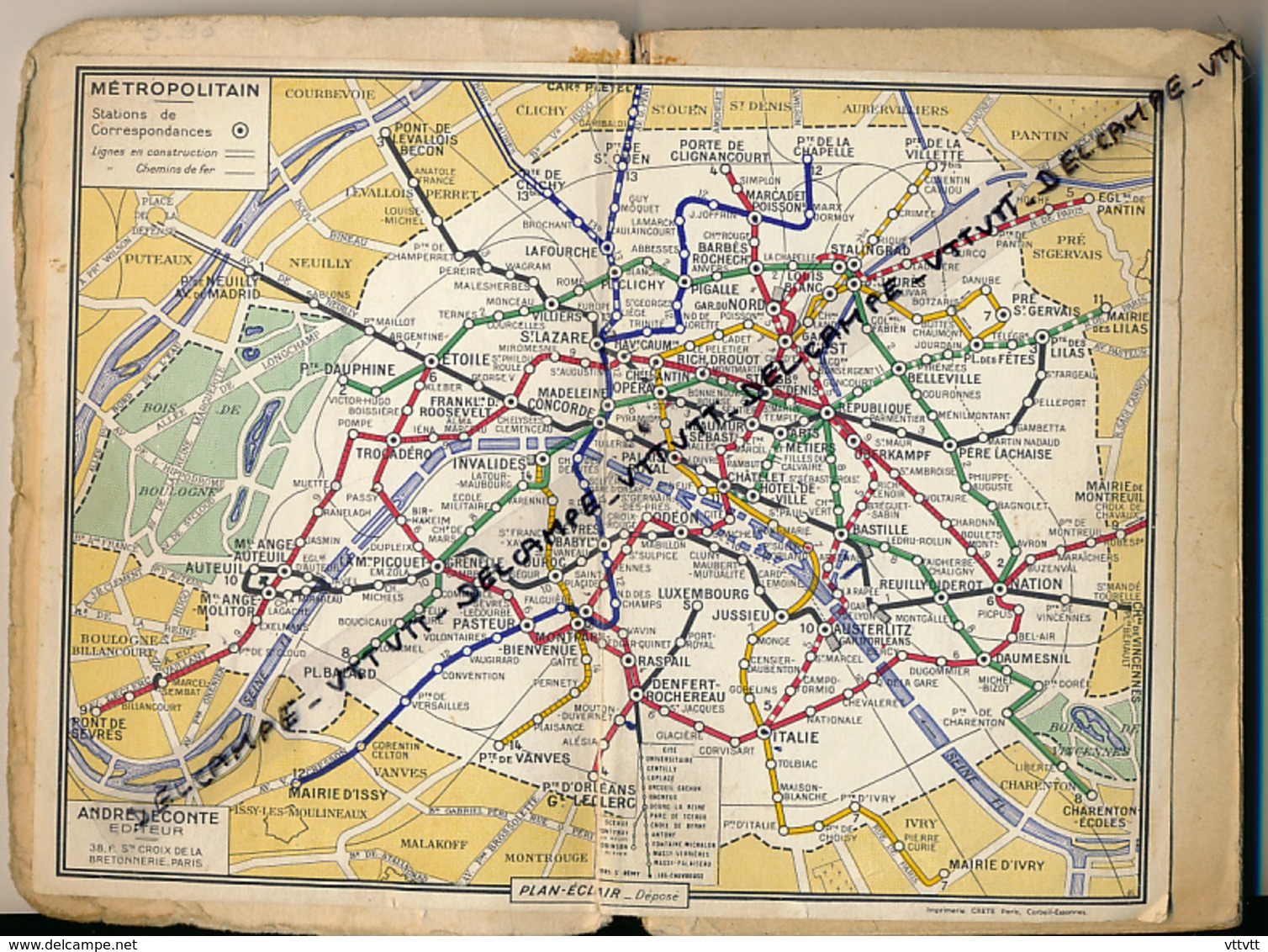 INDICATEUR DES RUES DE PARIS (1964), Métro, Autobus, A. Leconte Editeur, Complet Avec Plan Du Métro - Europe