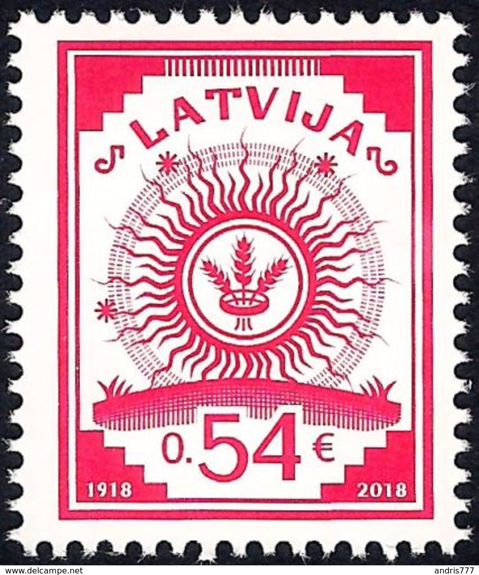 Latvia Lettland Lettonie 2018 (18) The First Stamp Of Latvia - 100 Years - Latvia