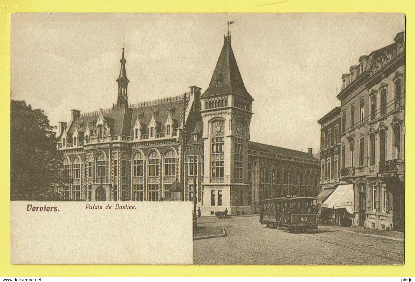 * Verviers (Liège - Luik - La Wallonie) * (F.E.D., Nr 3441) Palais De Justice, Justitiepalais, Law Court, Tram, Vicinal - Verviers