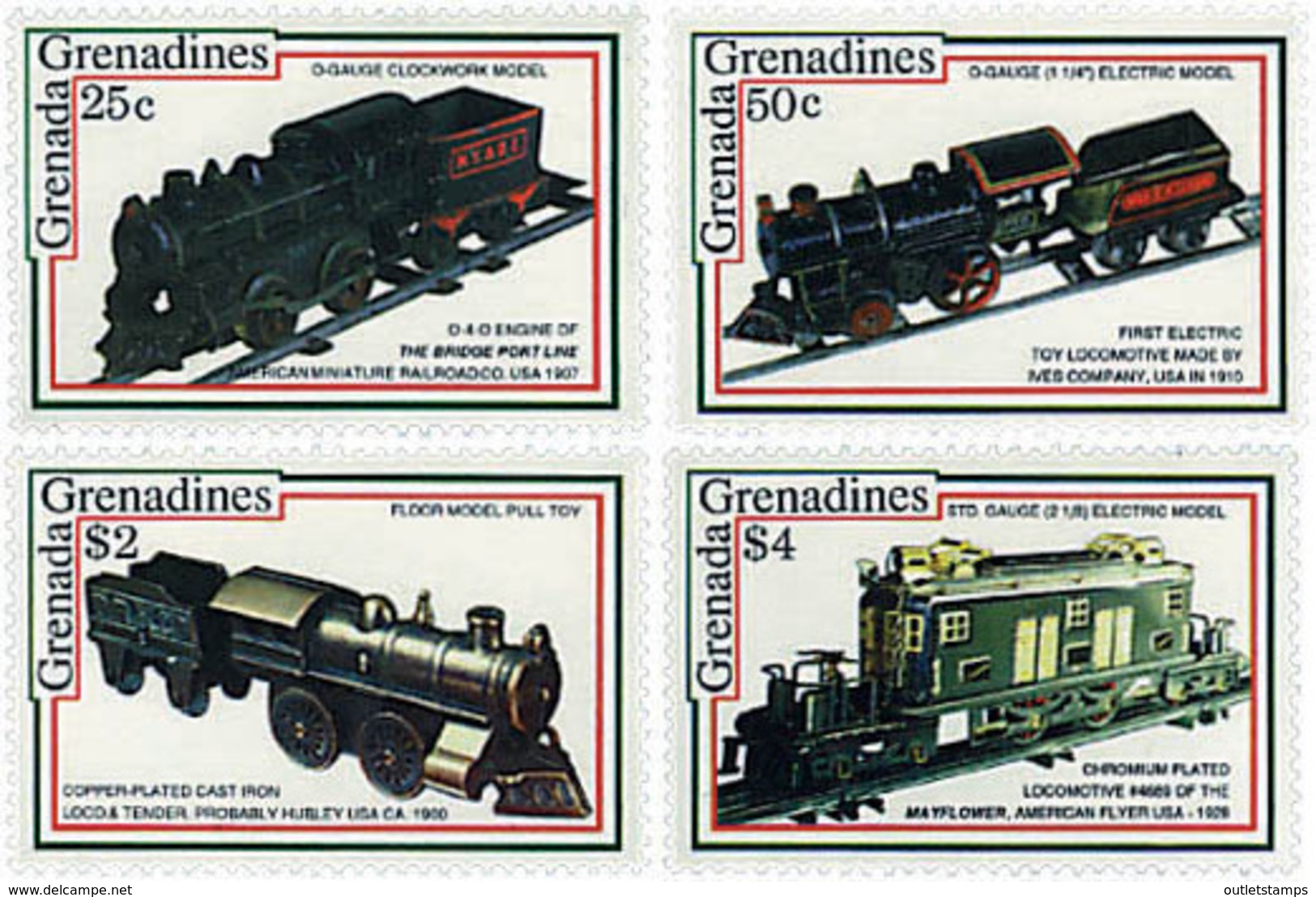 Ref. 253398 * NEW *  - GRENADA GRENADINES . 1992. SCALE MODEL TRAINS. MODELOS A ESCALA  DE TRENES - Grenada (1974-...)