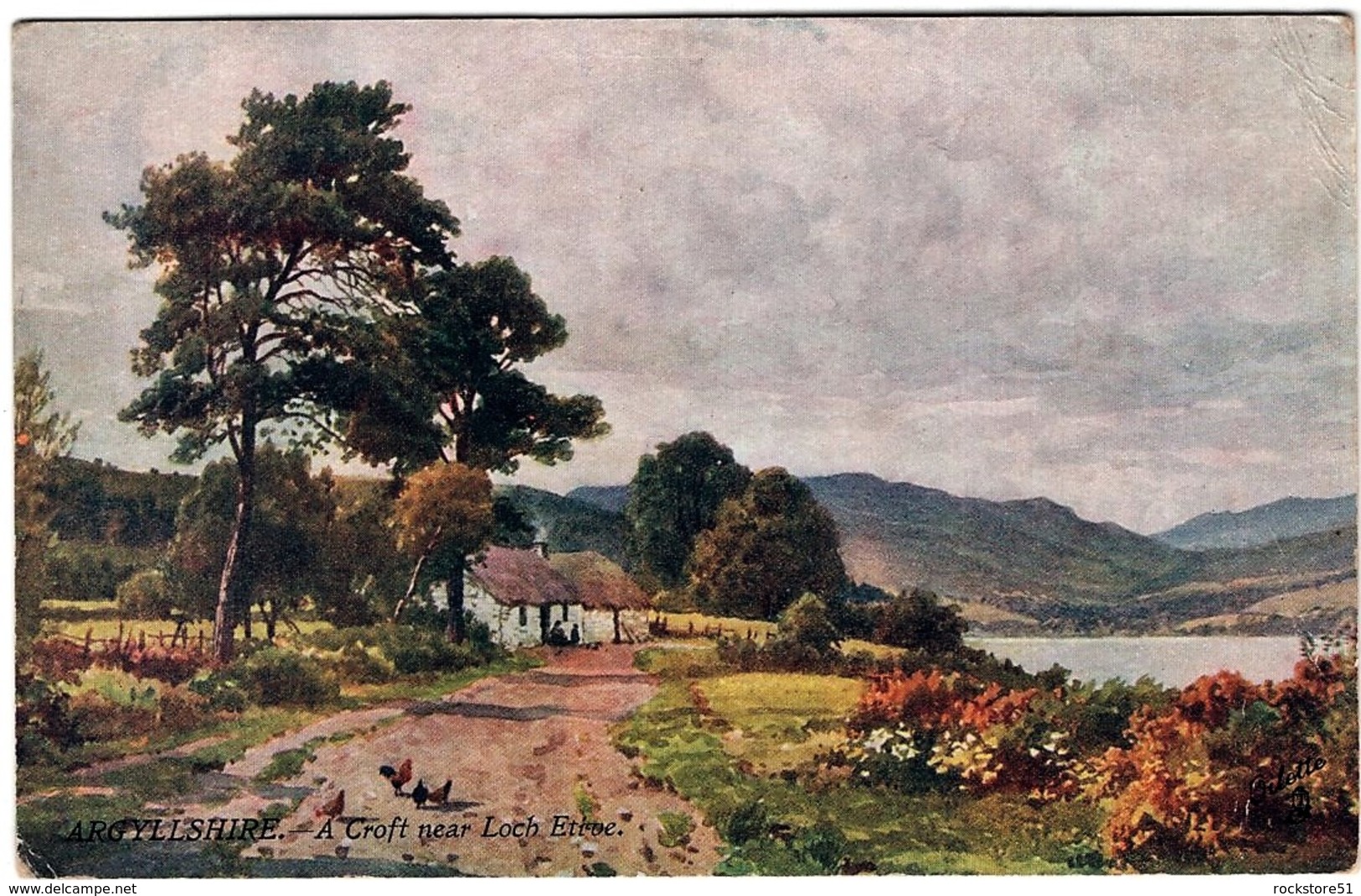 A Croft Near Loch Etive Raphel Tuck Oilette Bonnie Scotland - Argyllshire