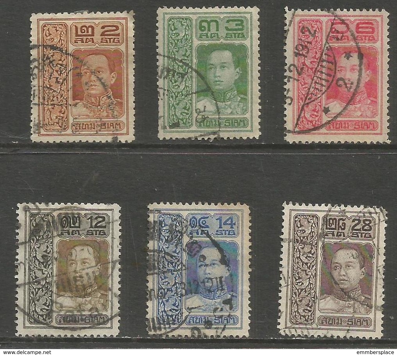 Thailand - 1912 King Vajiravudh Used     Mi 100-5 Sc 145-50 - Thailand