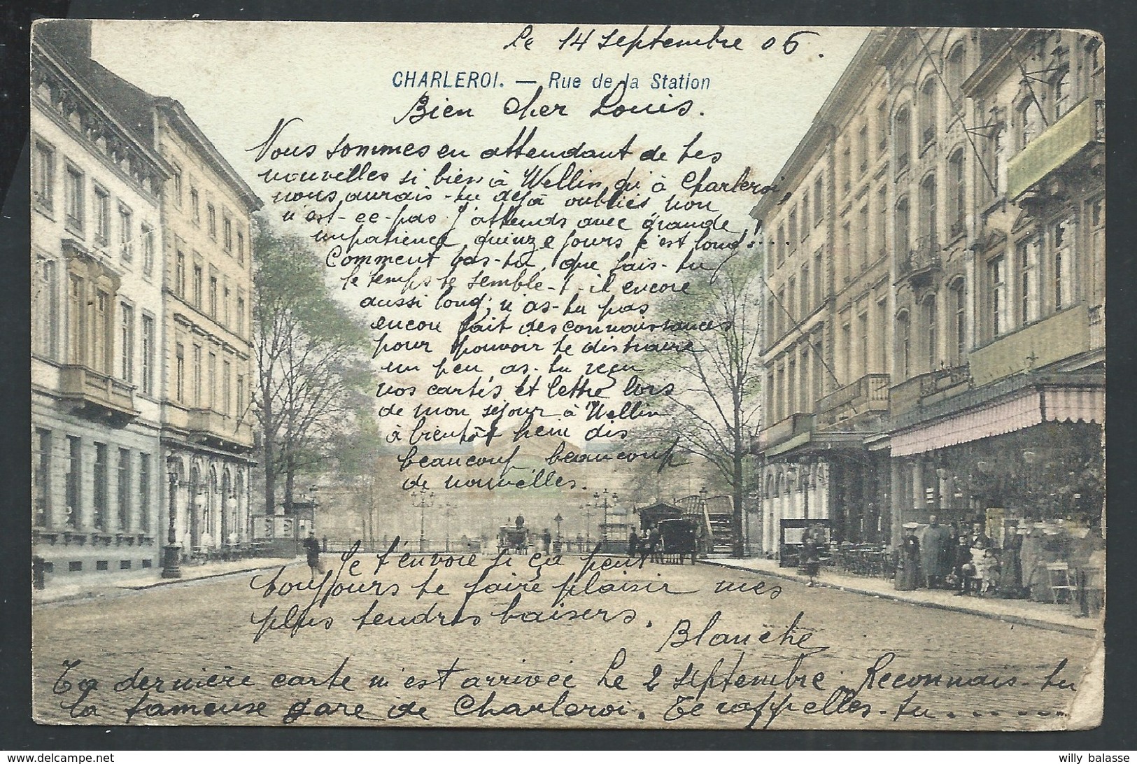 +++ CPA - CHARLEROI - Rue De La Station - Couleur 1906   // - Charleroi