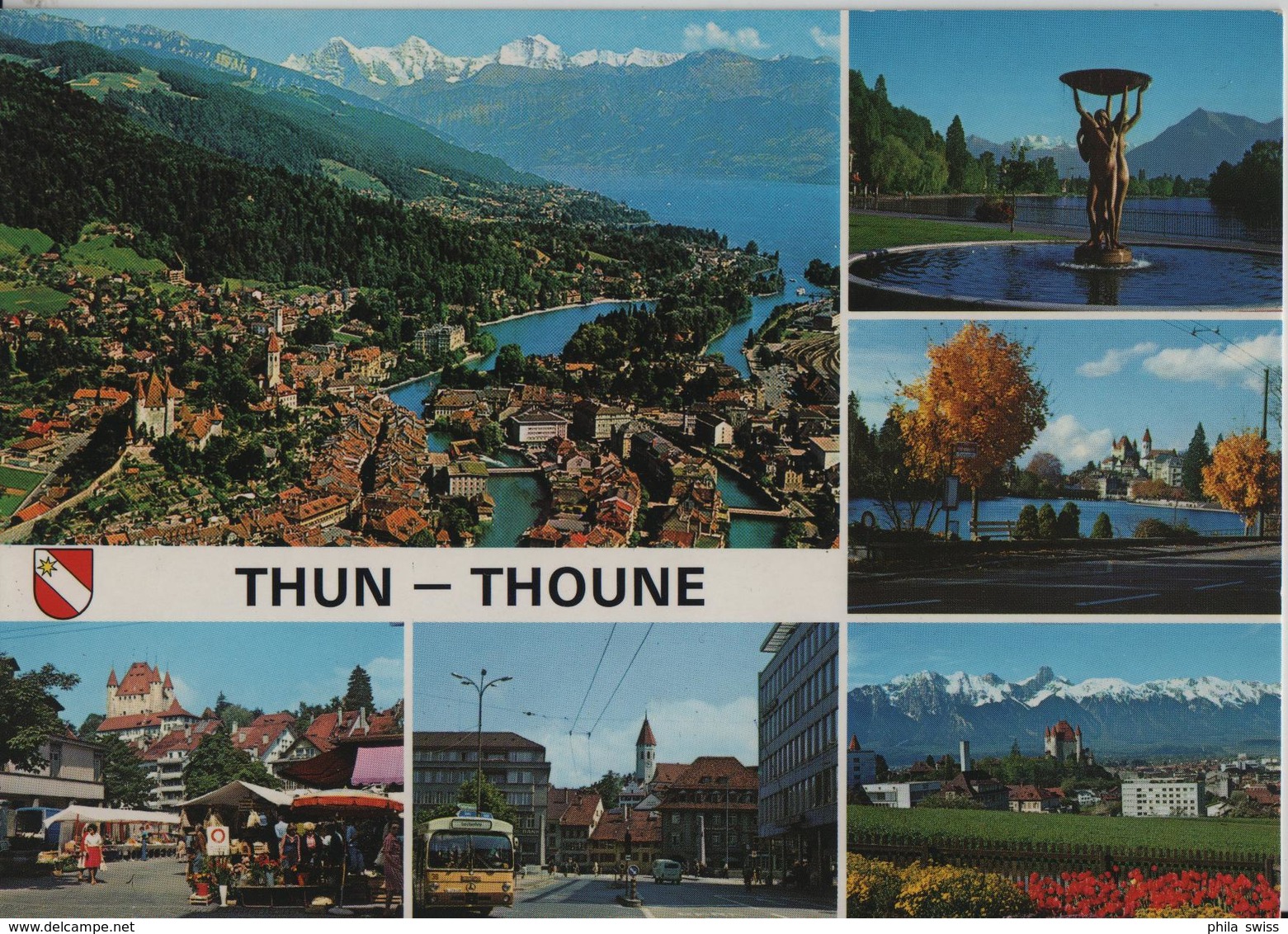 Thun Thoune -. Multiview, Omnibus, Markt - Thun