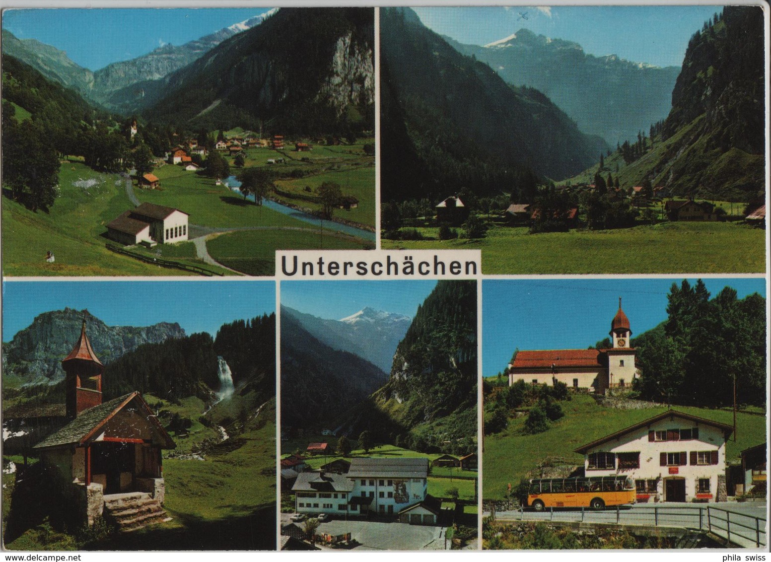 Unterschächen - Mit Klausen, Brunnital, Kapelle Aesch, Schulhaus Und Grosser Ruchen, Postauto, Theodulskirche - Unterschächen