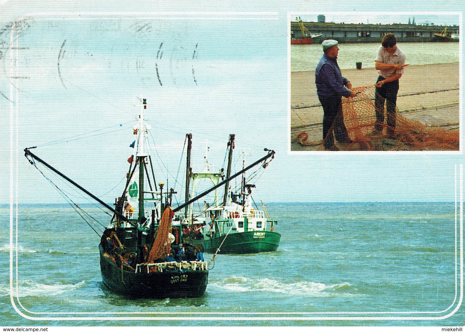 OOSTENDE-OSTENDE-BATEAU DE PECHE-REPARATION DES FILETS - Oostende