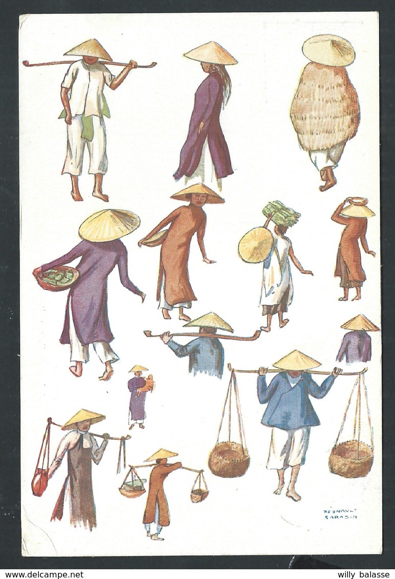 +++ CPA - Fantasy Card - Asie Asia - VIET NAM - VIETNAM - ANNAM - Habitants De HUE - Illustrateur  // - Vietnam