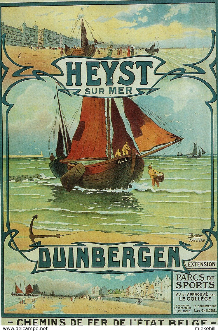 HEIST & DUINBERGEN-  BATEAU DE PECHE-REPRODUCTION AFFICHE ALOIS BOUDRY - Heist