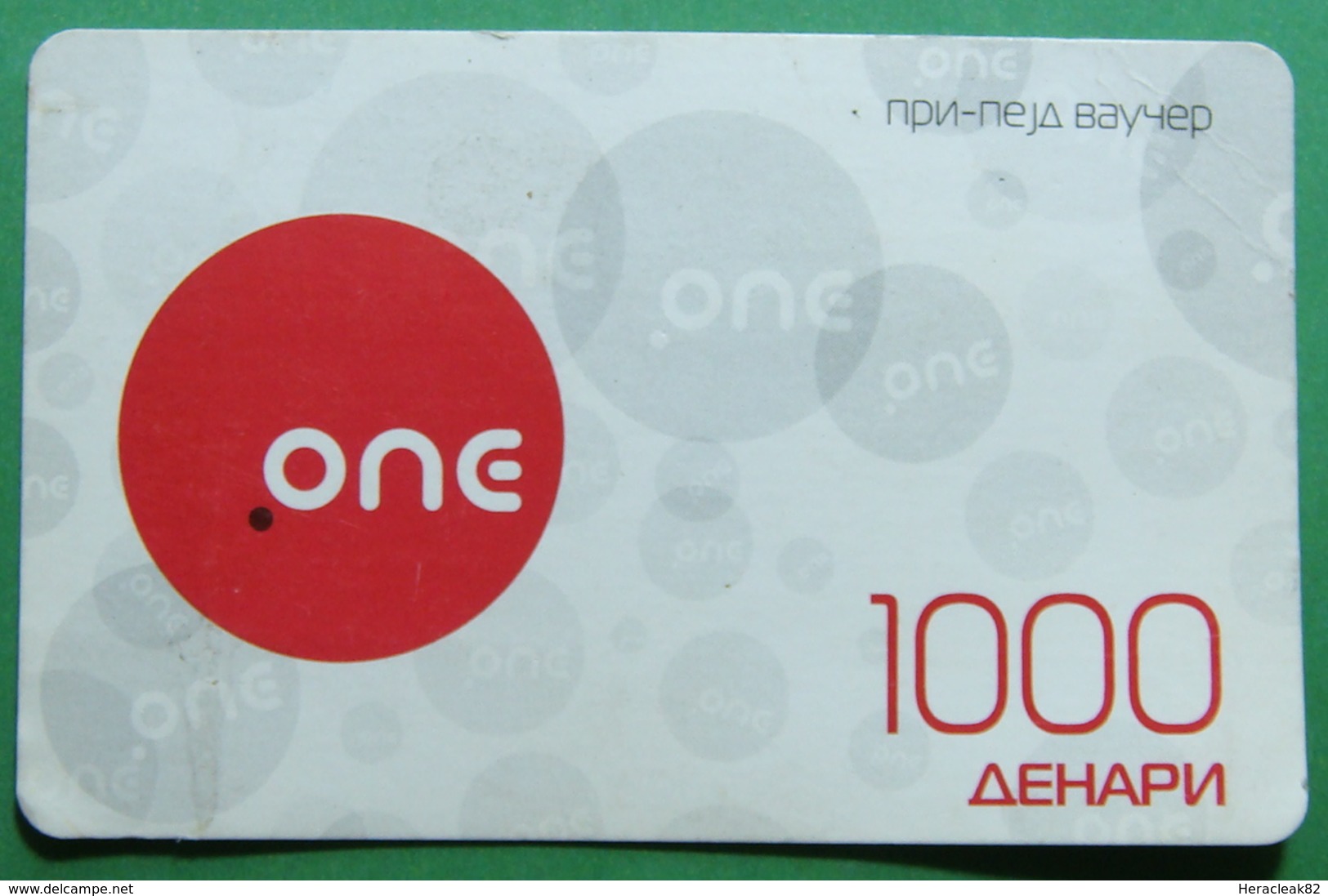 Macedonia PREPAID PHONE CARD USED, Operator: ONE, 1000 Denars, 2011 - Macedonia Del Nord