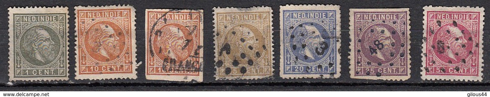 Inde Nederlandaise  Guillaume III  7 Valeurs - Nederlands-Indië