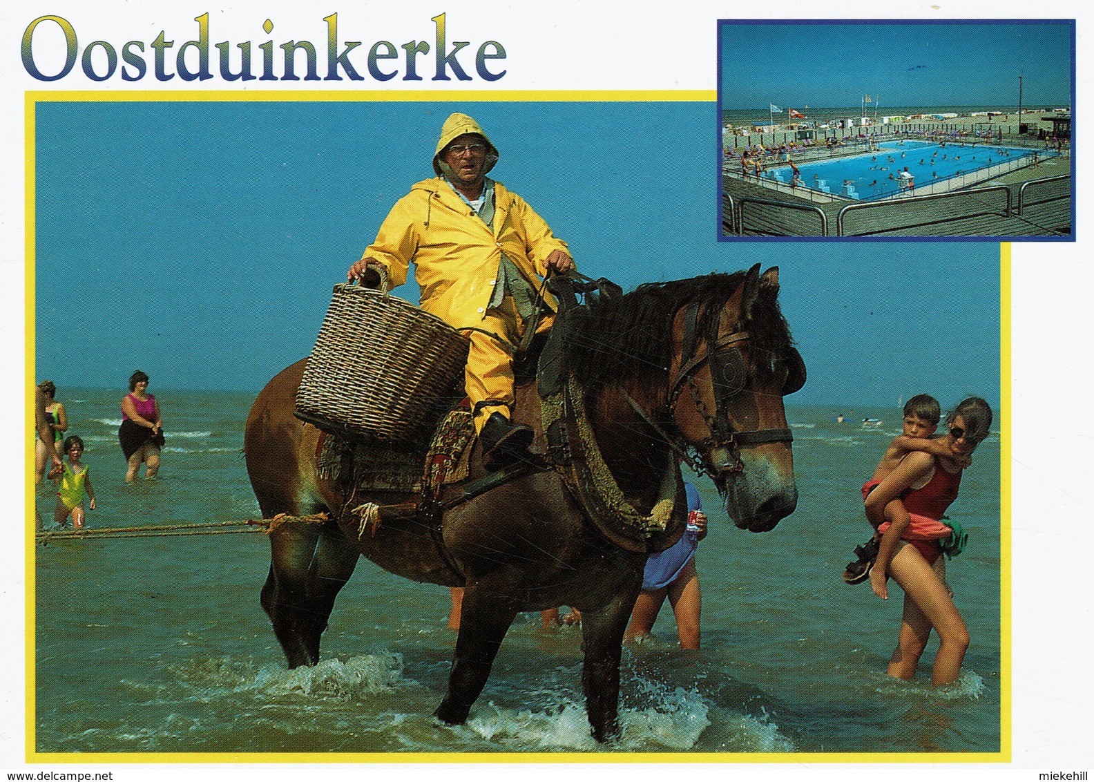 OOSTDUINKERKE-KOKSIJD-PECHEUR DE CREVETTES A CHEVAL-GARNAALVISSER TE PAARD--crevette-garnaal - Oostduinkerke