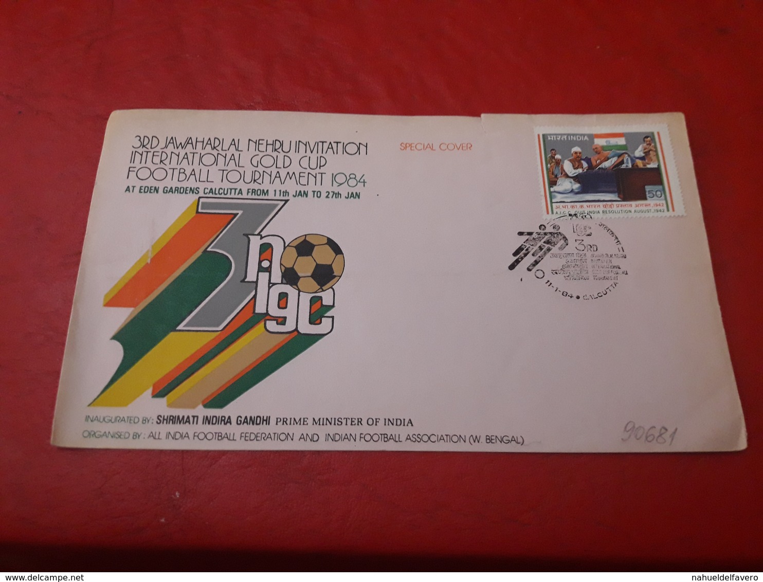 La Chine Enveloppe Taïpei L'Inde Fdc Un Football 1984 - Lettres & Documents