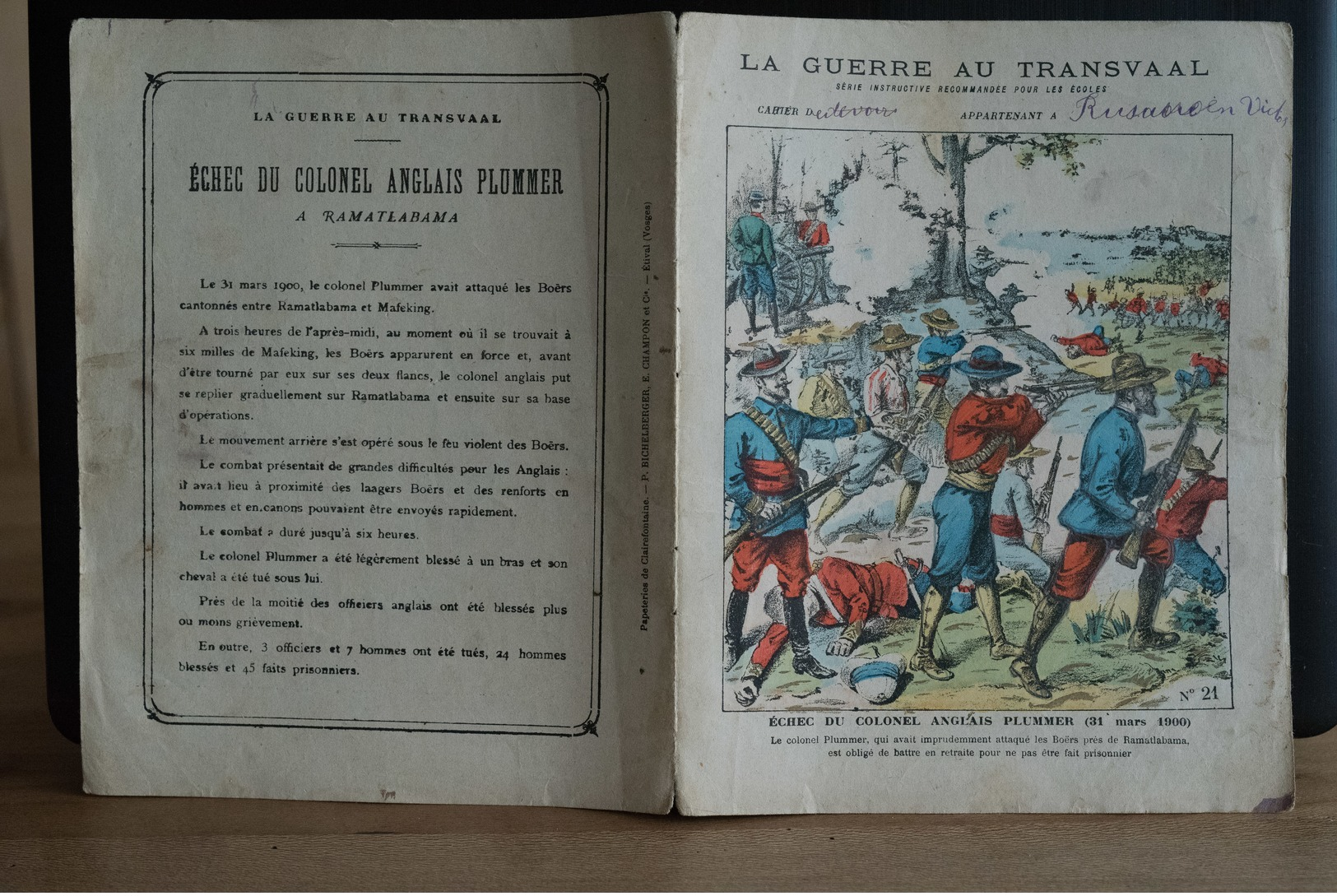 La Guerre Au Transvaal,Plummer,Ramatlabama,Rusaouen Victor,Boers,1900,cahier, Protége Cahier. - Book Covers