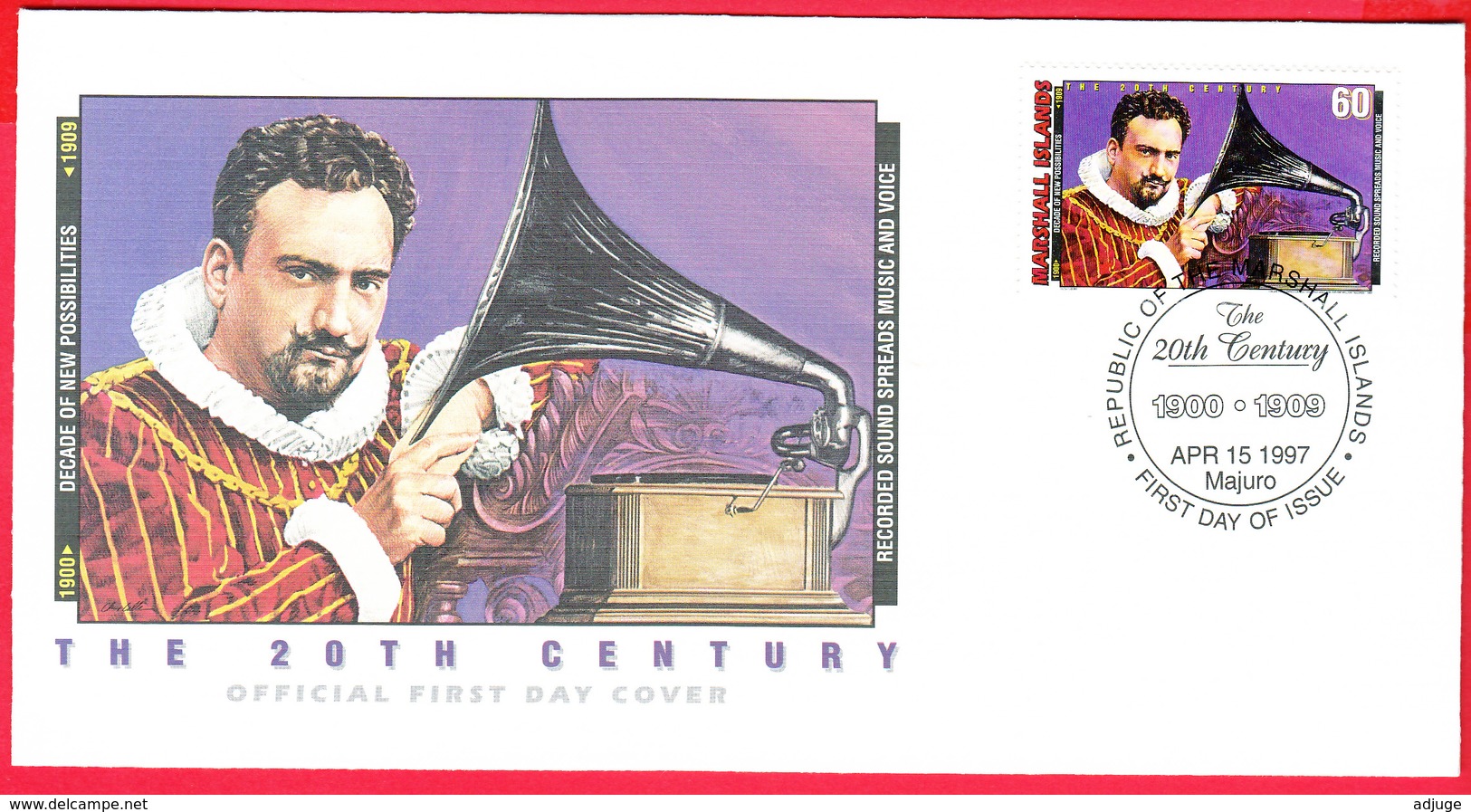 FDC- MARSHALL ISLANDS - RECORDED SOUND SPREADS MUSIC AND VOICE - 1997 _* TOP**2 SCAN - Marshall