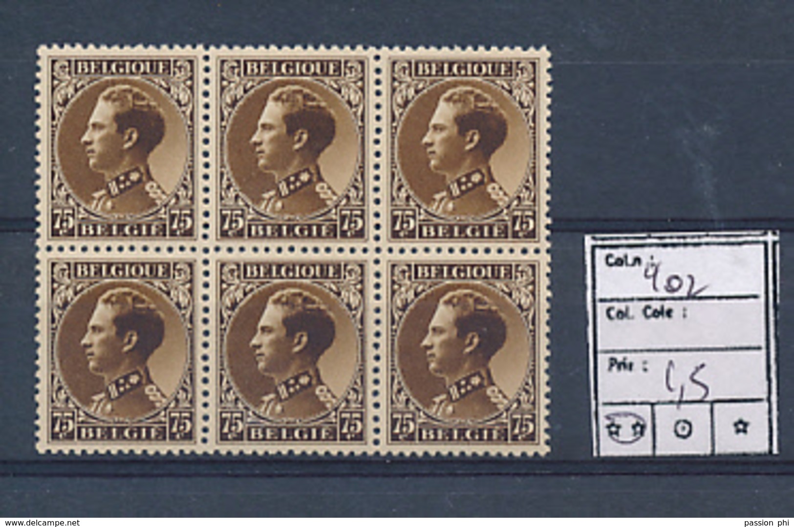 BELGIQUE 1935 ISSUE COB 402 MNH - Ungebraucht