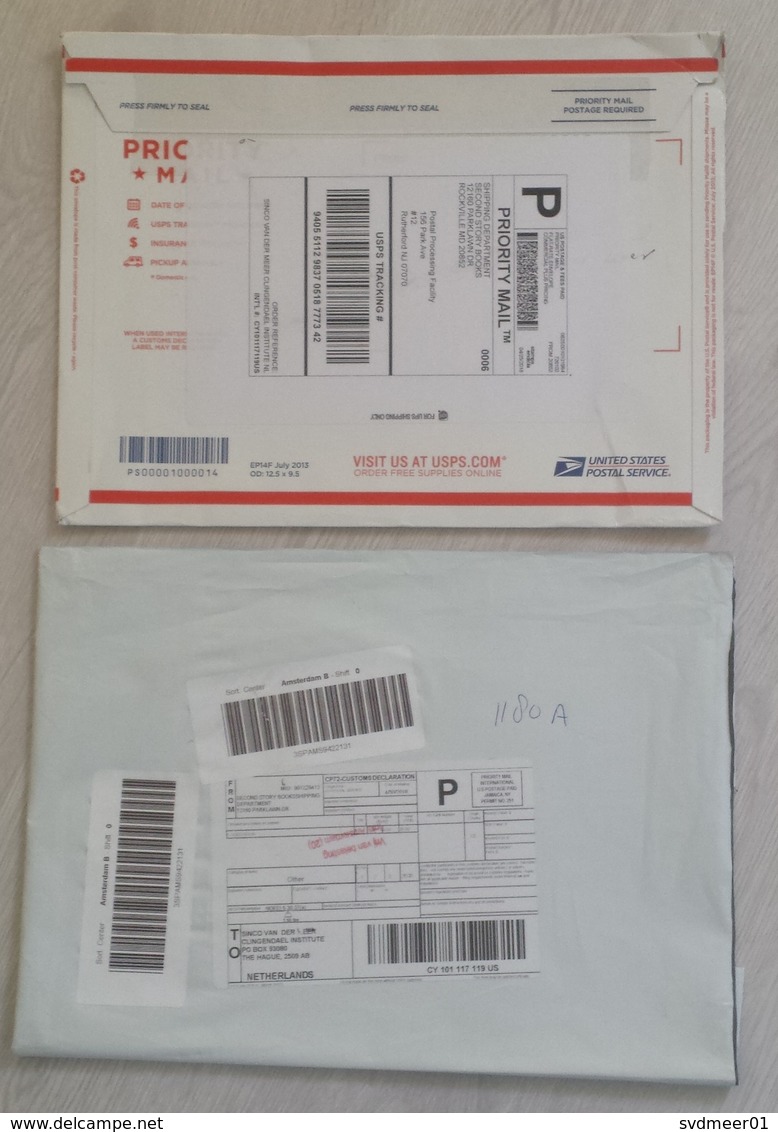 USA: Cover To Netherlands, 2018, Sent To Postal Processing Facility, There Re-packed, Customs Form (traces Of Use) - Brieven En Documenten