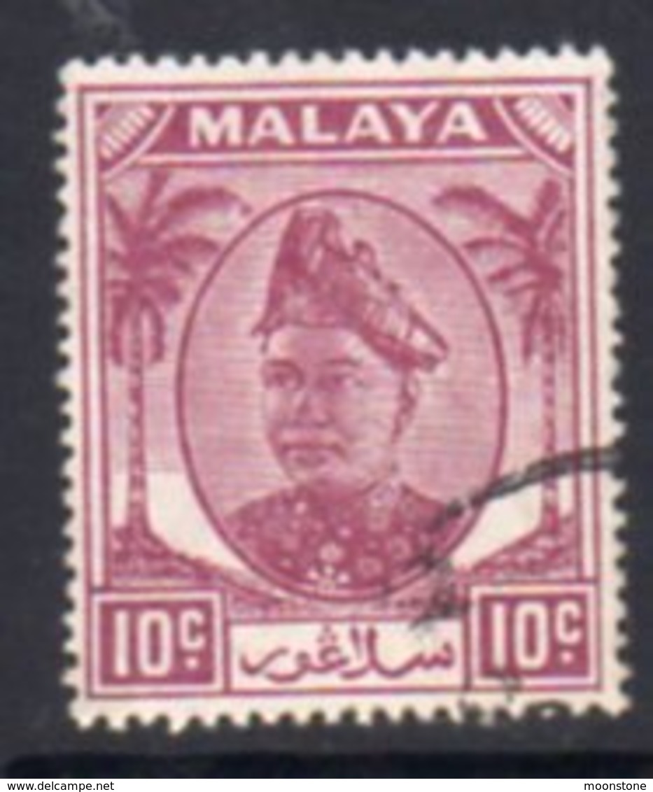 Malaya Selangor 1949-55 Sultan Alam Shah Definitives 10c Value, Used, SG 98 - Selangor