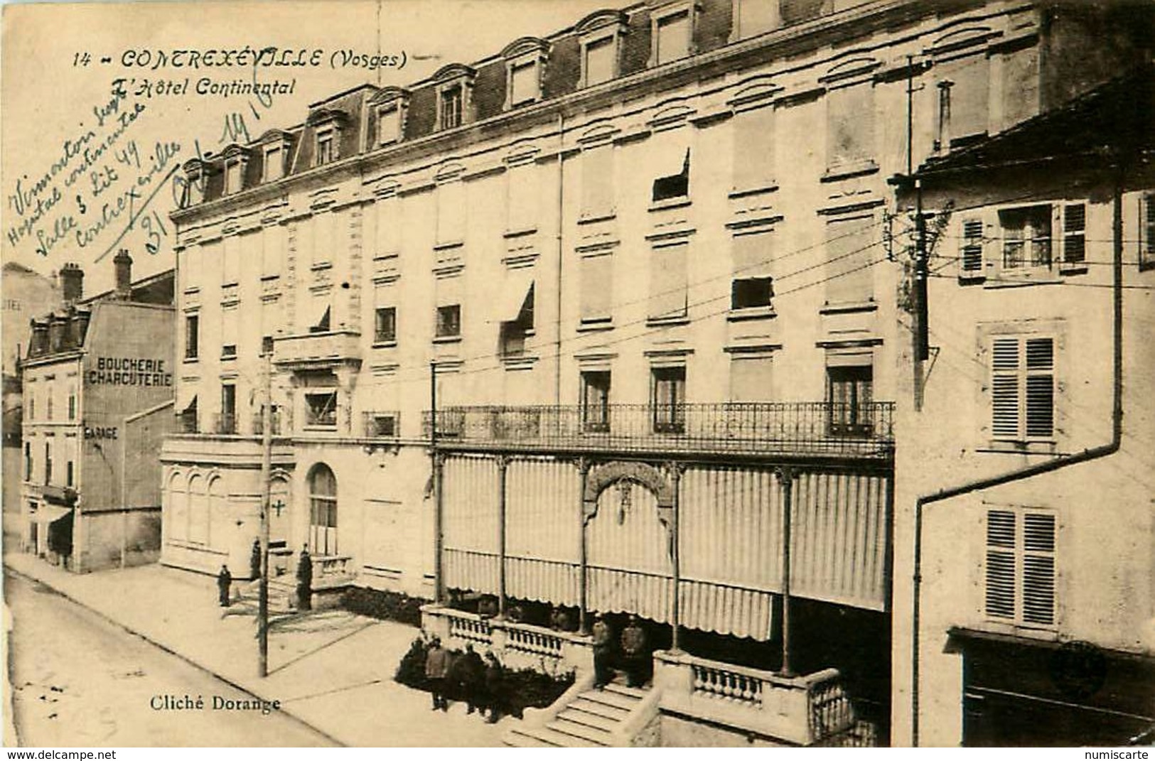 Cpa CONTREXEVILLE 88 L Hôtel Continental - Hôpital Temporaire 1916 - Contrexeville