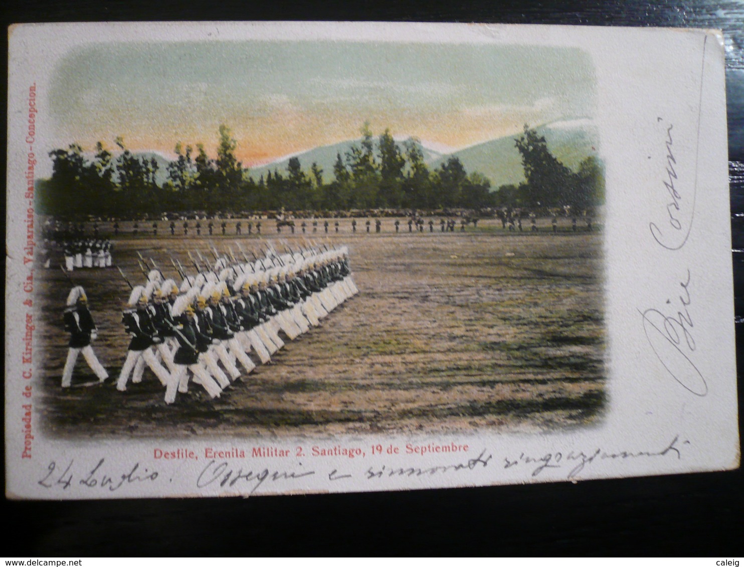 Cile Desfile Militar Santiago Used 1906 To Italy- Little Imperfections - Chile