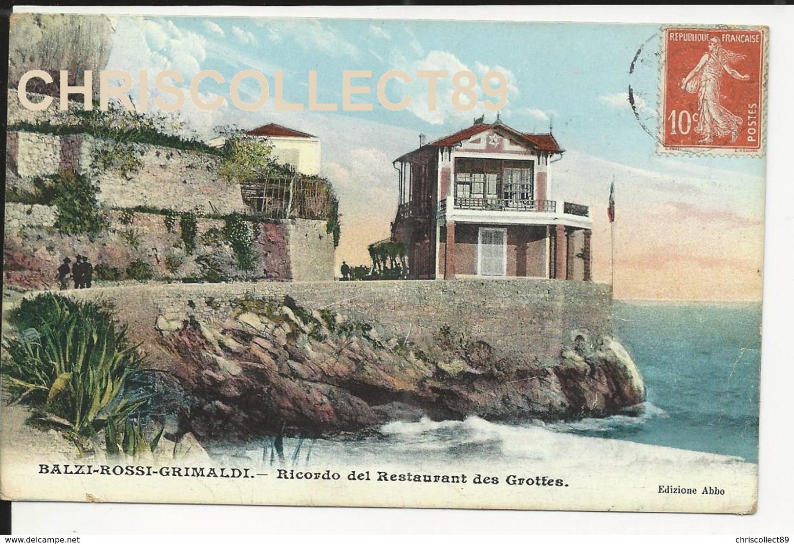 Carte Postale:  Balzi - Rossi - Grimaldi - Ricordo Dei Restaurant Des Grottes - Bar & Ristoranti