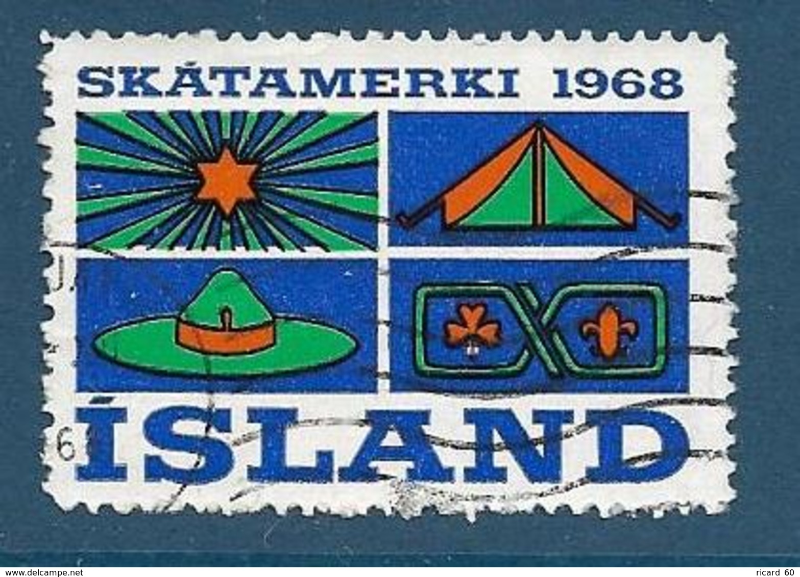 Vignette Islande, Island, 1968, Skout - Vignettes D'affranchissement (Frama)