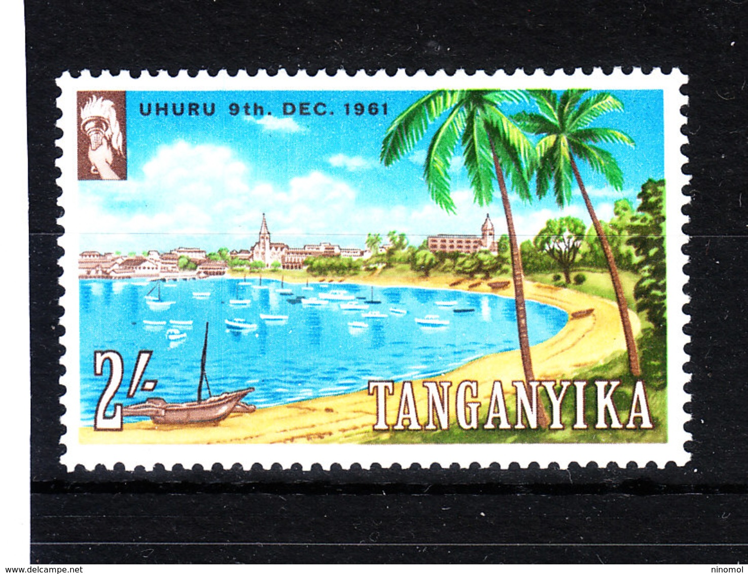 Tanganika  -  1961. Baia Di Dar Es Salaam. Palmier,ships.  MNH - Géographie