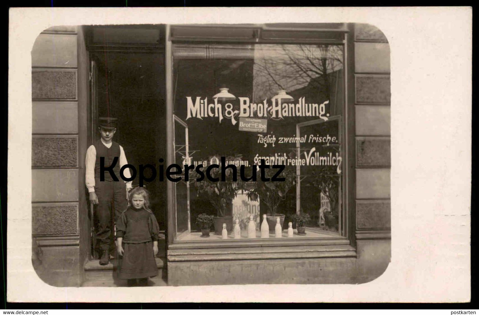 ALTE FOTO POSTKARTE MILCH & BROT HANDLUNG ANNA ODEMANN LÖWENSTRASSE 24 HOHELUFT BROT-FABRIK-ELBE ALTONA  HAMBURG Photo - Eimsbüttel