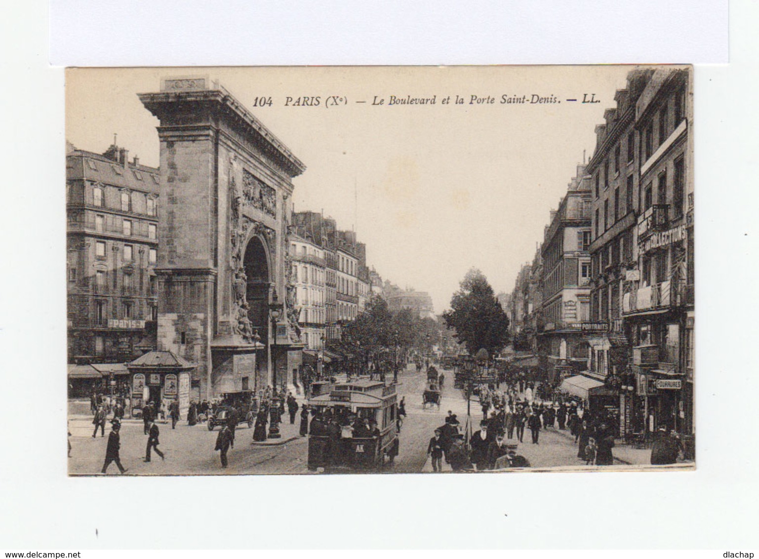 Paris. Xème. Le Boulevard Et La Porte Saint Denis. Avec Omnibus, Vieux Tacots, Fiacres. (3160) - Transport Urbain En Surface