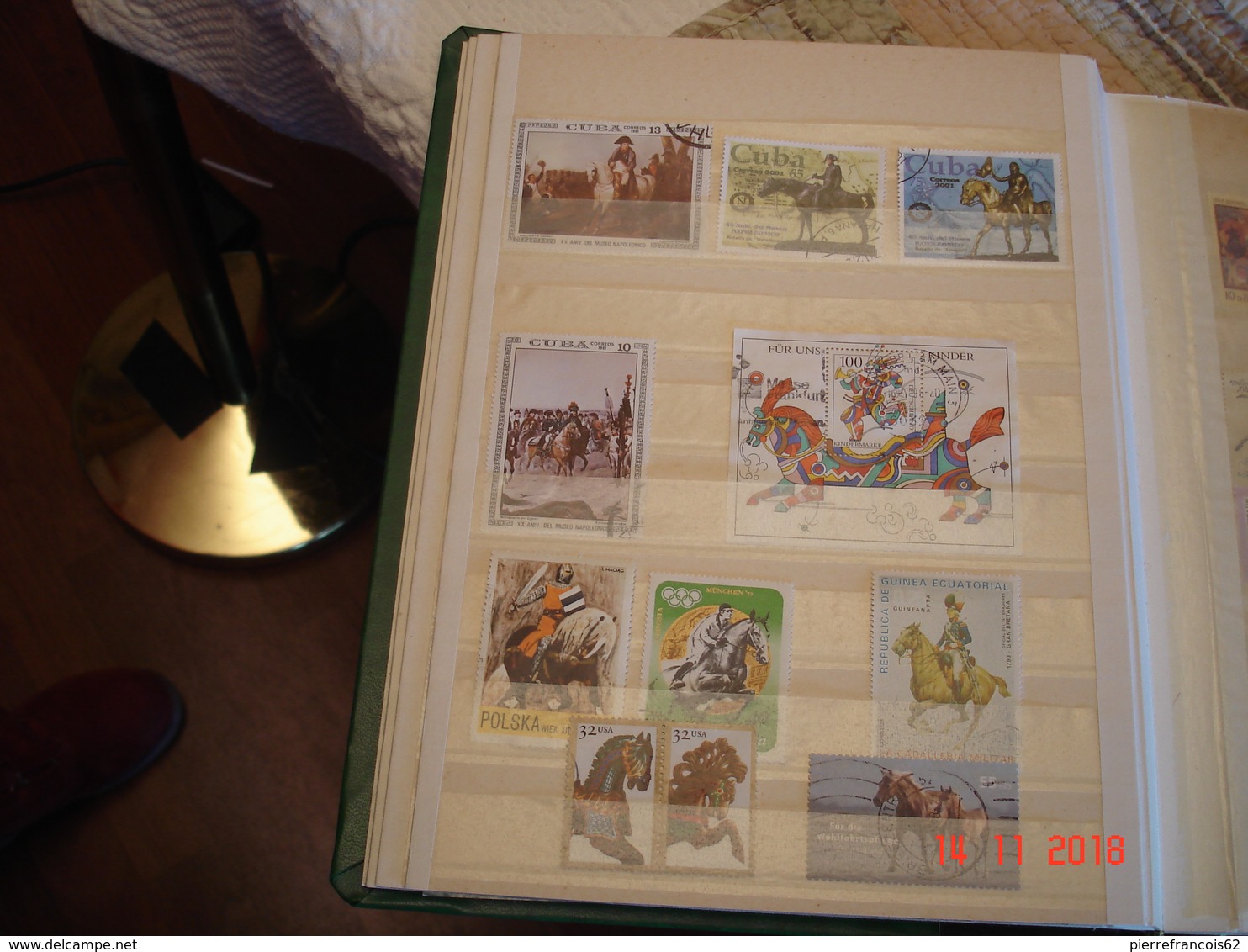 ALBUM CONTENANT COLLECTION DE TIMBRES ET BLOCS FEUILLETS SUR LES CHEVAUX DU MONDE - Collections (en Albums)