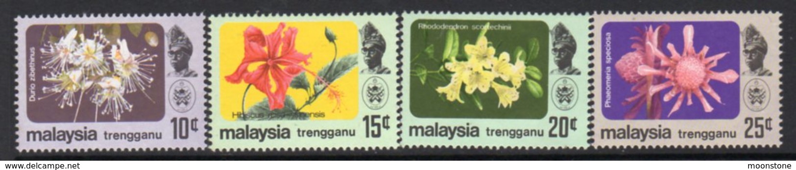 Malaysia Trengganu 1983-6 Flowers Set Of 4, No Watermark, MNH, SG 131/4 - Malaysia (1964-...)