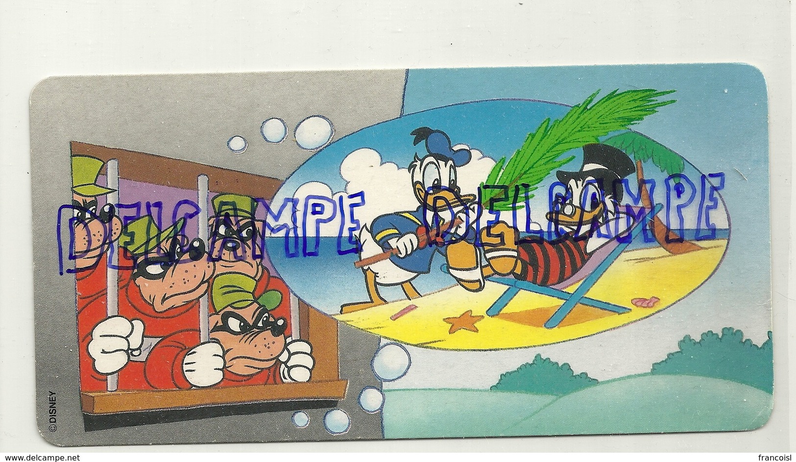 Carte Disney. Nestlé Disney Family. Rapetous En Prison. Picsou Et Donald à La Plage - Disneyland