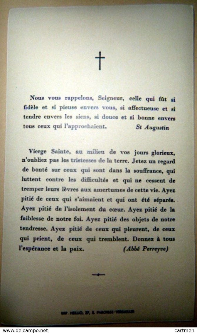 MEMORANDUM  SOUVENIR  MARIE HENRY LICOYS NEE RENEE DAMBRICOURT  SAINT CLOUD FAIRE PART DECES - Décès