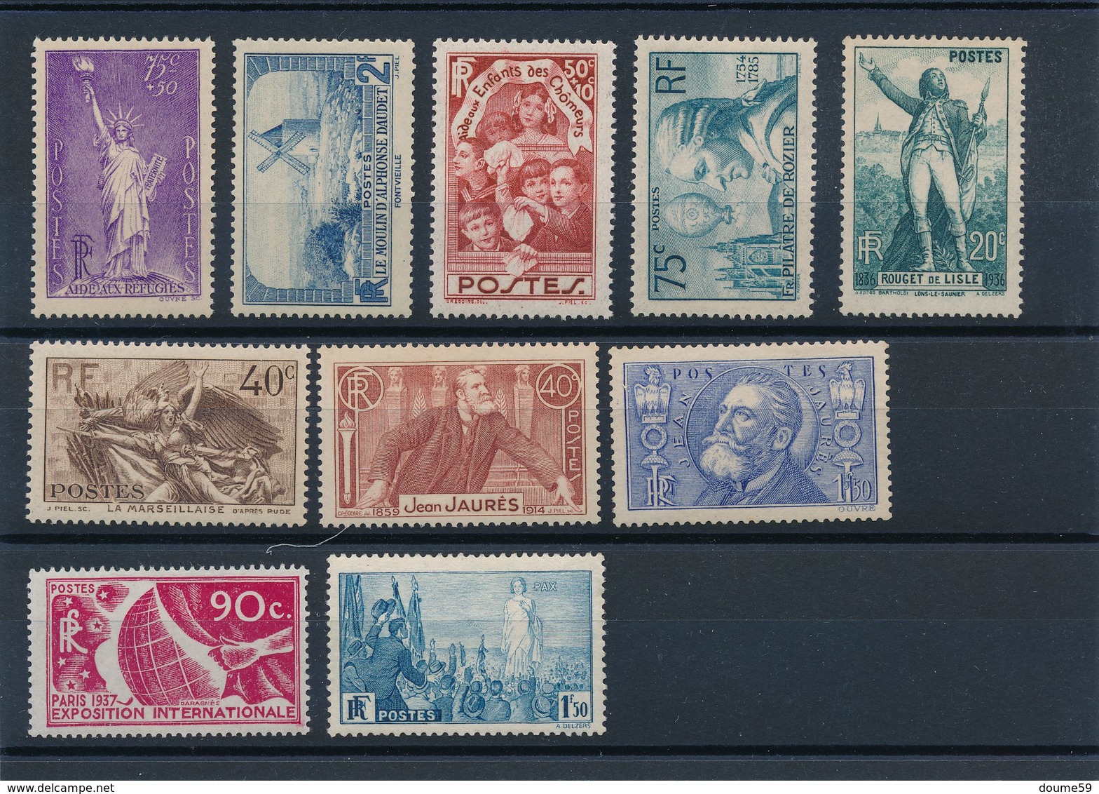 N-101: FRANCE:  Lot  Avec Timbres** De 1936  N°309-311/315-318/19-326-328 - Neufs