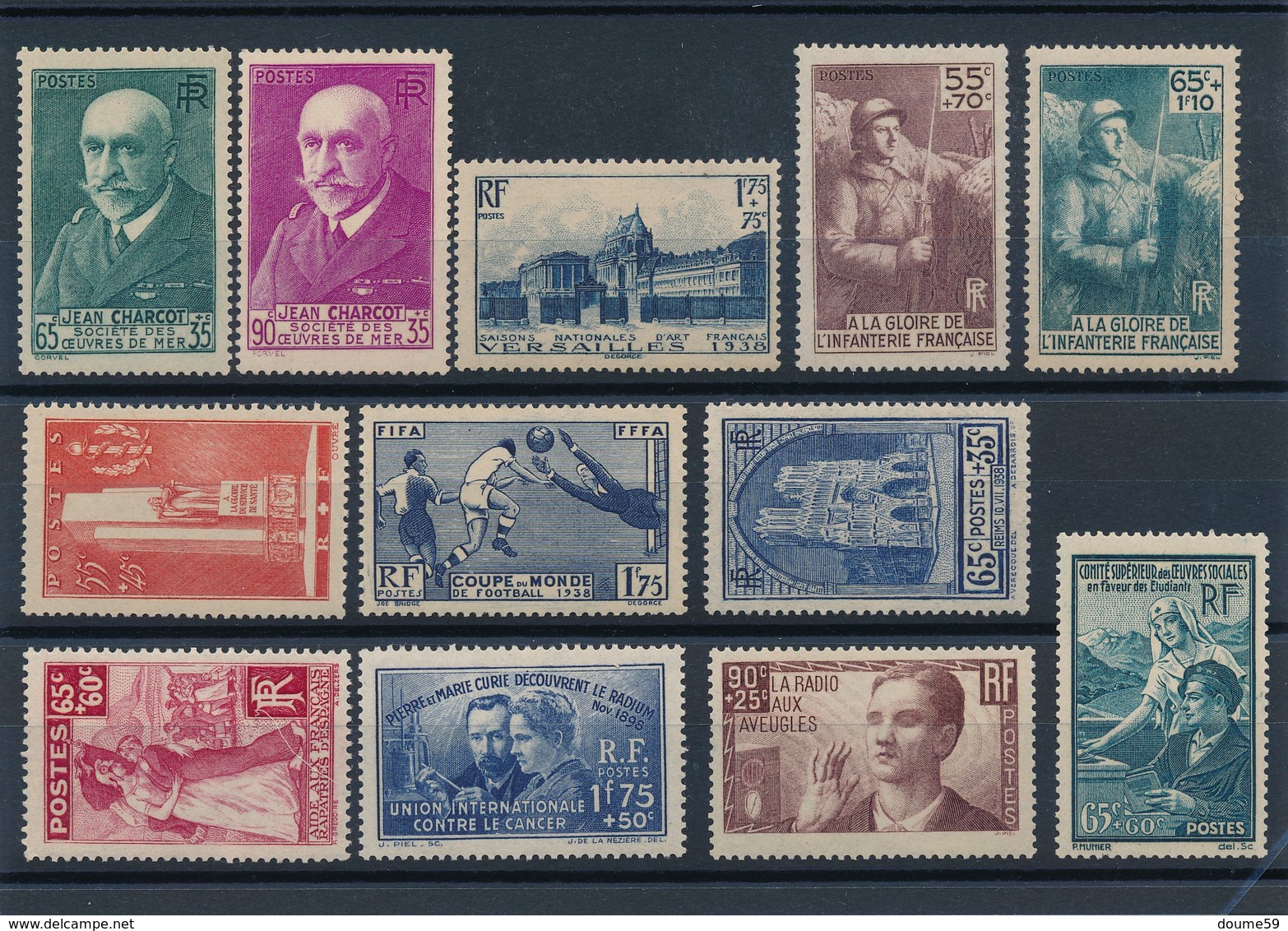 N-103: FRANCE:  Lot  Avec Timbres** De 1938  N°377/377A-379-386/87-395-396-399-401-402-417-418 - Neufs