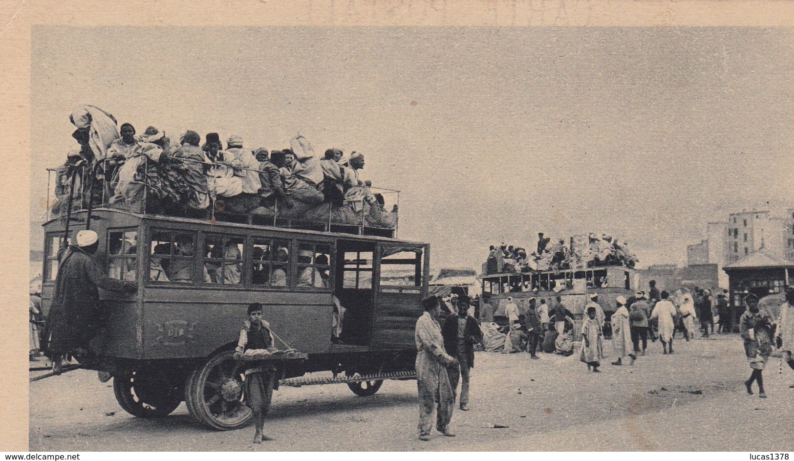 CASABLANCA / LE DEPART POUR LE BLED SUR LES AUTOS DE LA C.T.M / RARE - Casablanca