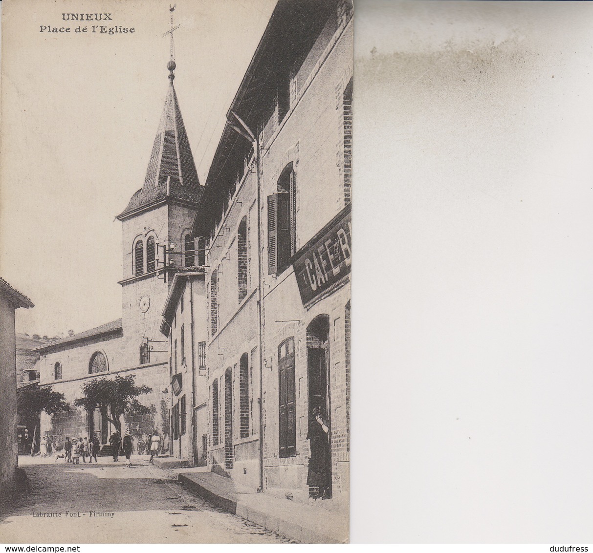 UNIEUX   PLACE DE L EGLISE - Autres & Non Classés