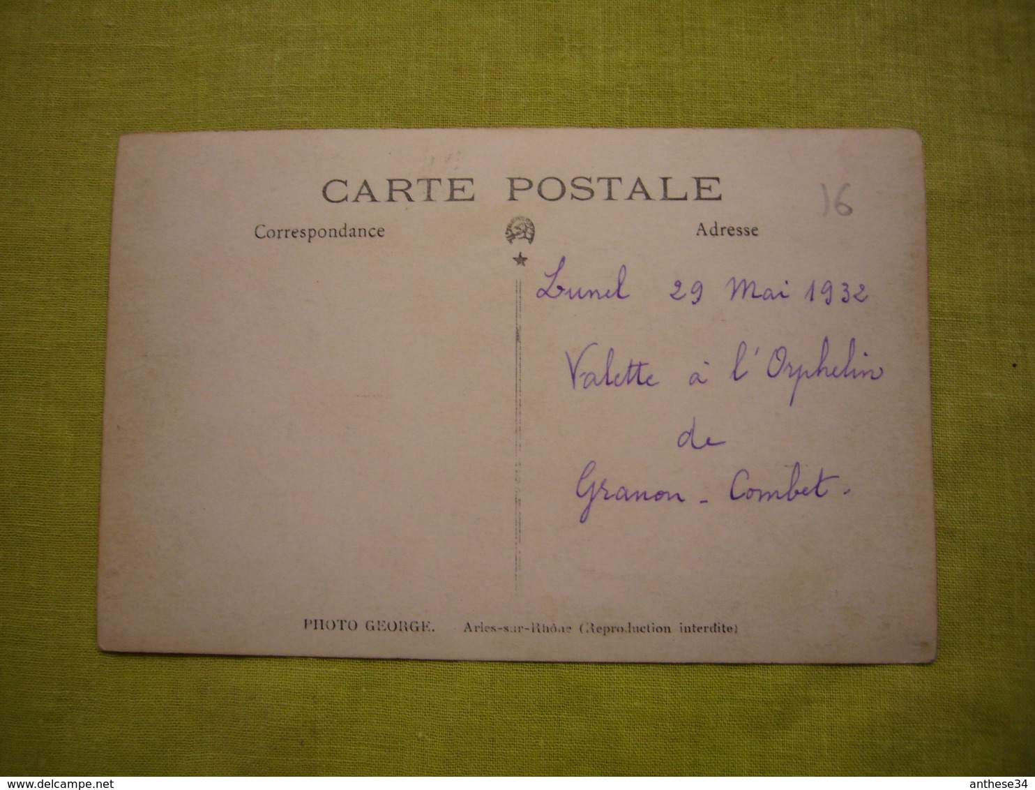 Carte Photo George Course Camarguaise Lunel 1932 Valette à L'Orphelin De Granon Combet - Arles