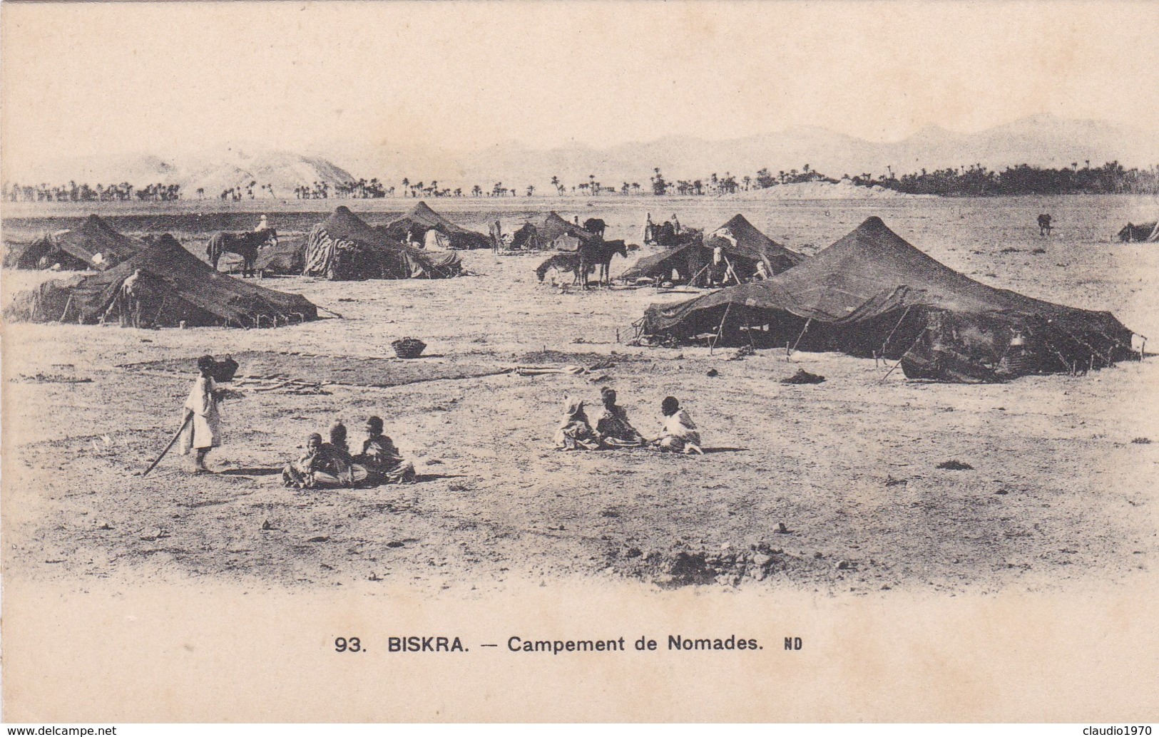 CARTOLINA - POSTCARD - ALGERIA - BISKRA - CAMPEMENT DE NOMADES. ND - Altri & Non Classificati