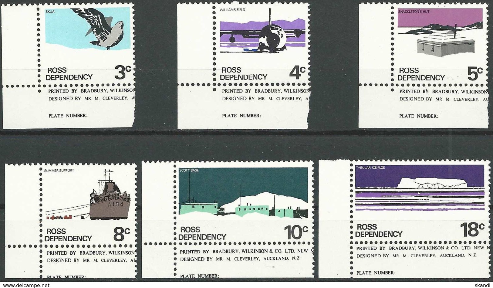 ROSS-GEBIET 1972 Mi-Nr. 9/14 ** MNH - Ungebraucht