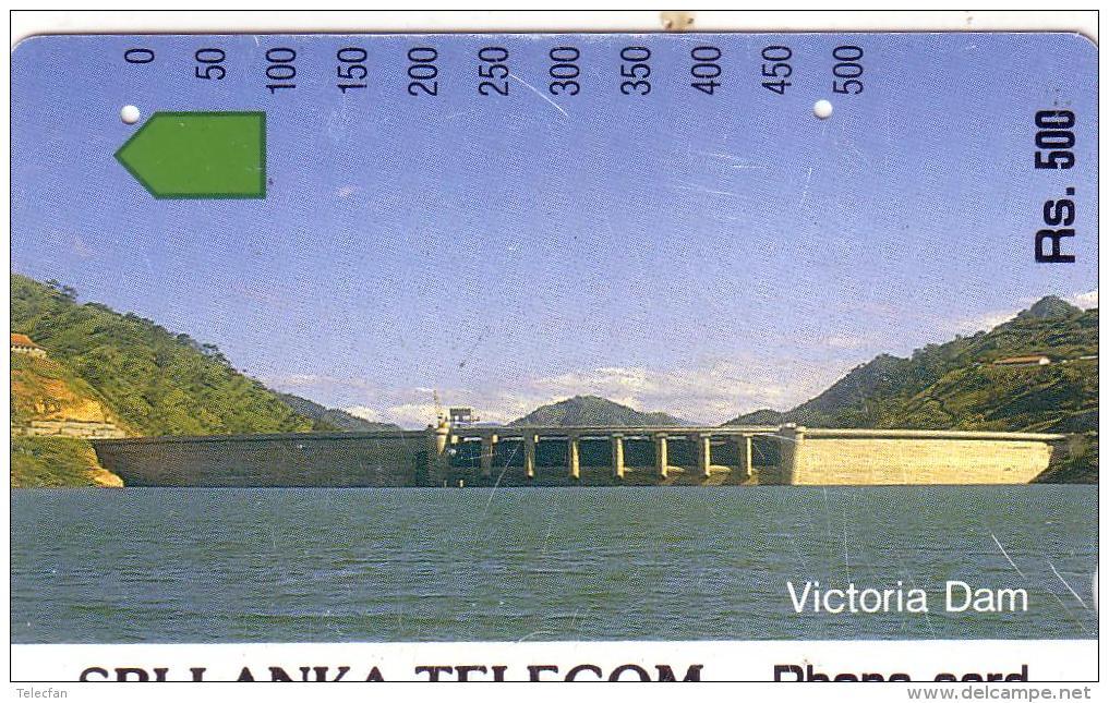 SRI LANKA AUTELCA BARRAGE VICTORIA DAM 500 RS UT OLDTIMER CARD 1ERE CARTE DU SRI LANKA RARE - Sri Lanka (Ceylon)