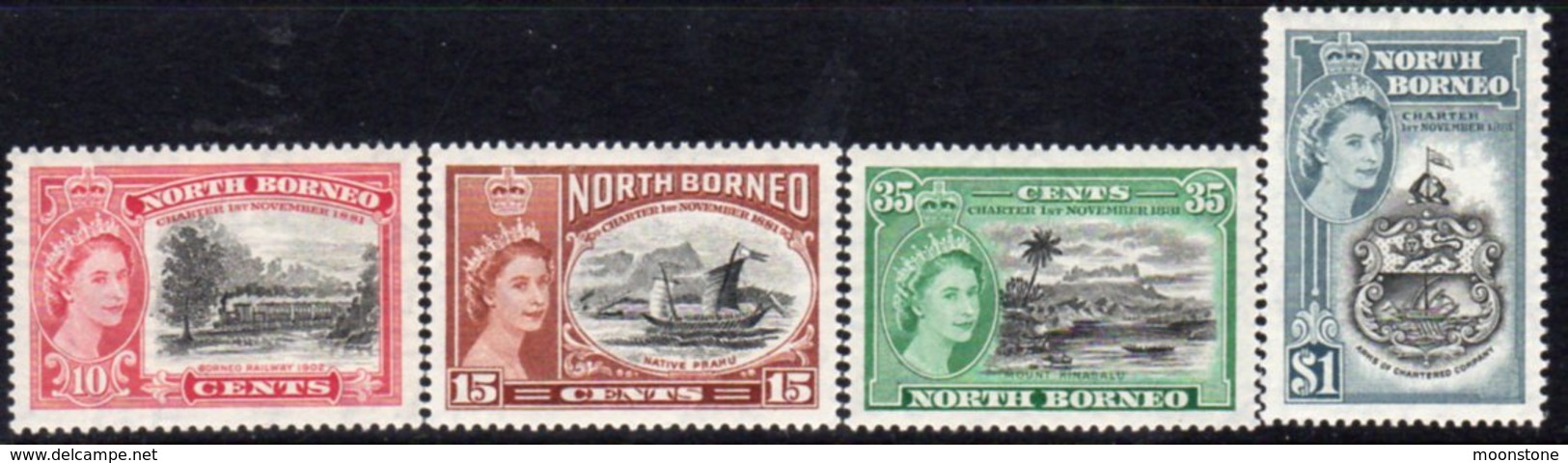 Malaya North Borneo 1956 75th Anniversary Of North Borneo Company Set Of 4, MNH, SG 387/90 - Bornéo Du Nord (...-1963)