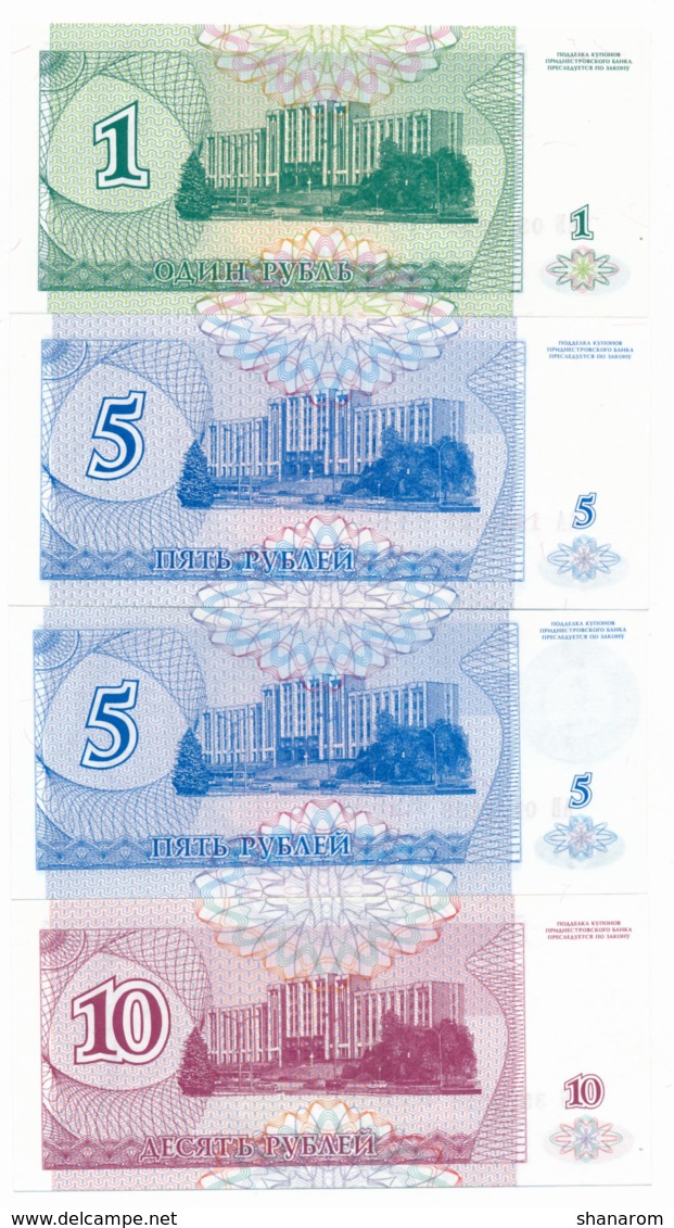 1993 // 94 // 96 // TRANSNISTRIE // 1 & 2x5 & 10 & 50 & 100 & 2x10 000 & 2x50 000 & 2x100 000 Roubles // UNC - Moldavië