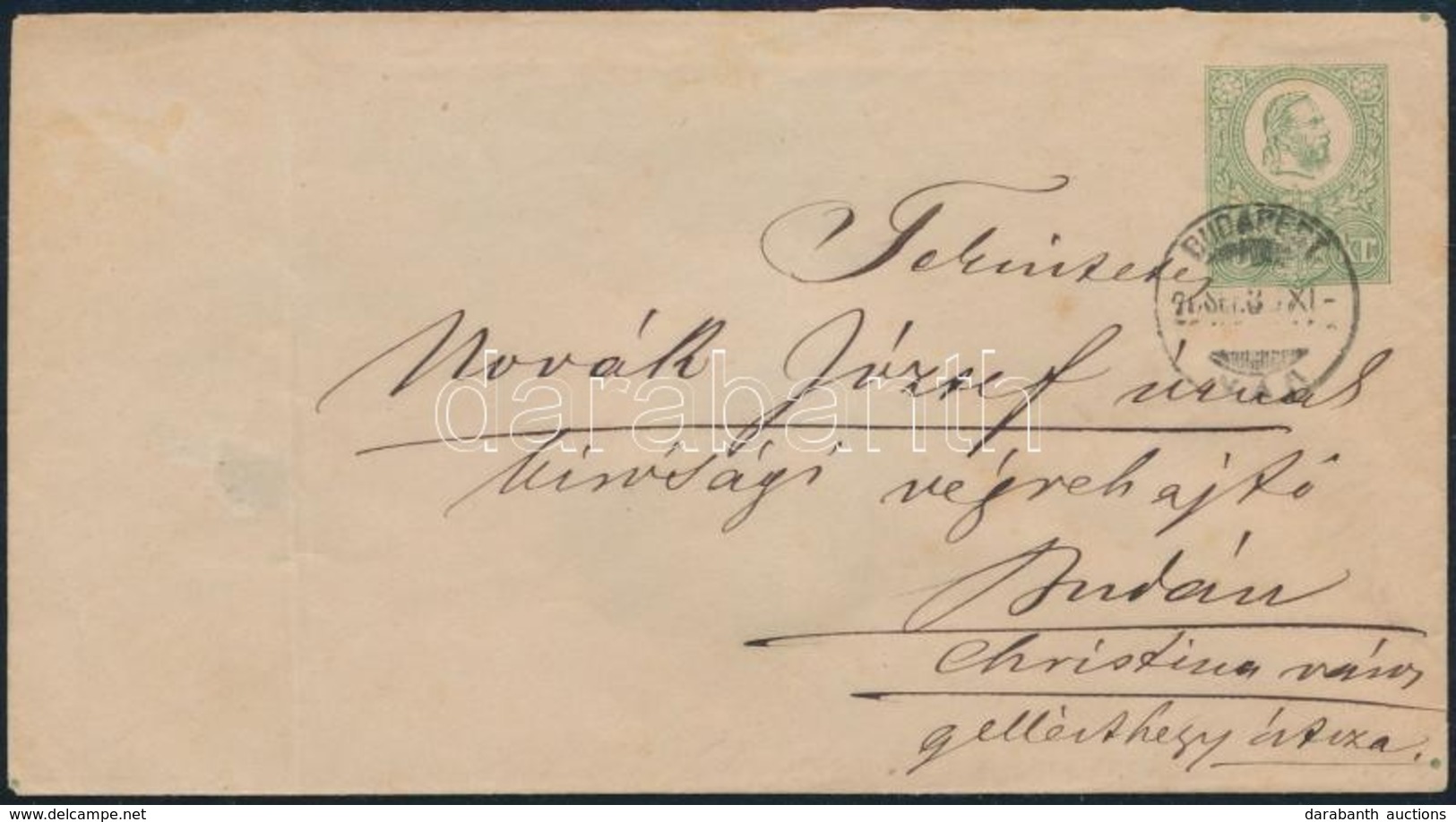 1871 Könyvnyomású 3kr Díjjegyes Levél (II. Típus) 'BUDAPEST / VÁR' Hátoldalán Viaszpecséttel (50.000) - Sonstige & Ohne Zuordnung