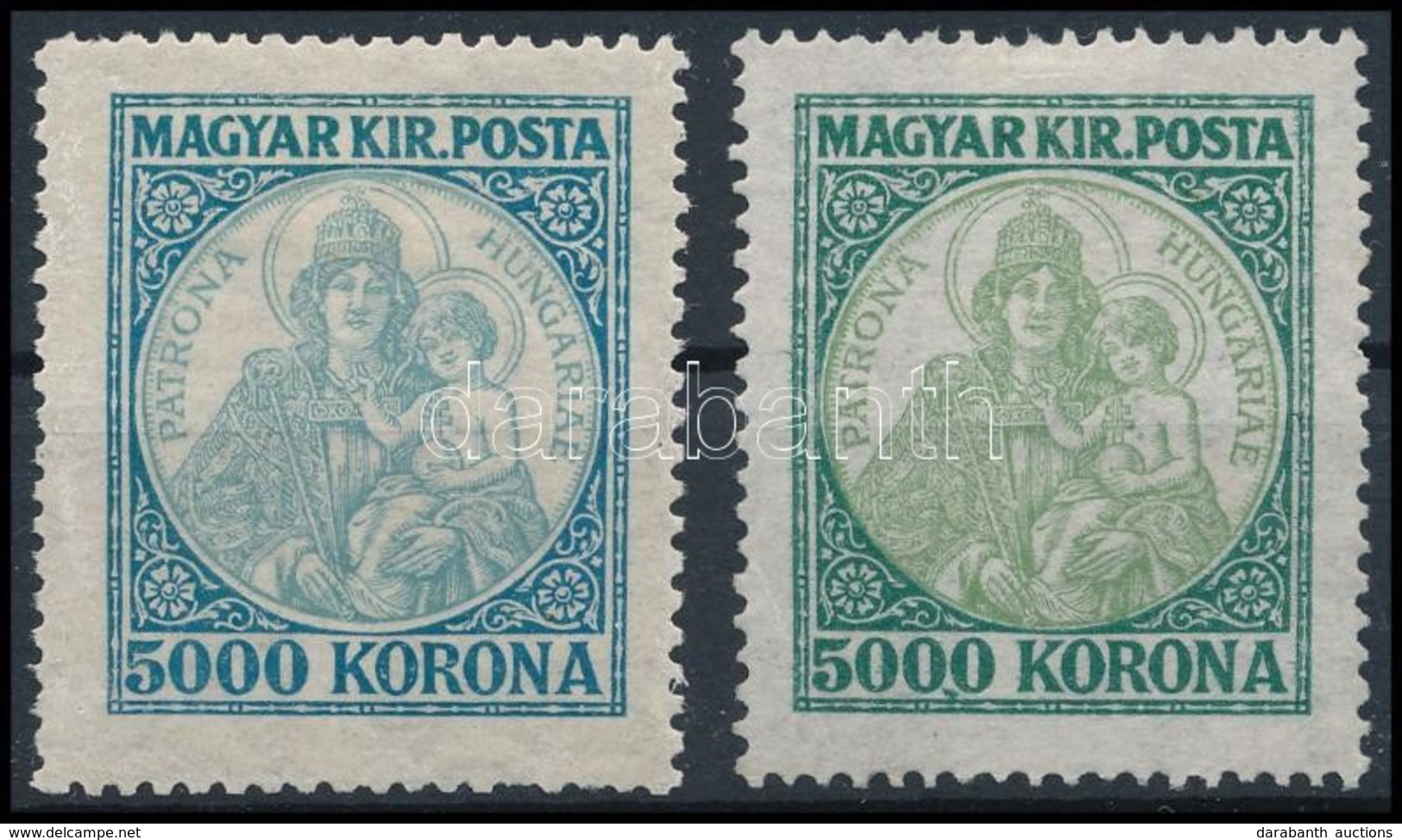 * 1921 Koronás Madonna 5000k Kék Színben + Támpéldány - Andere & Zonder Classificatie