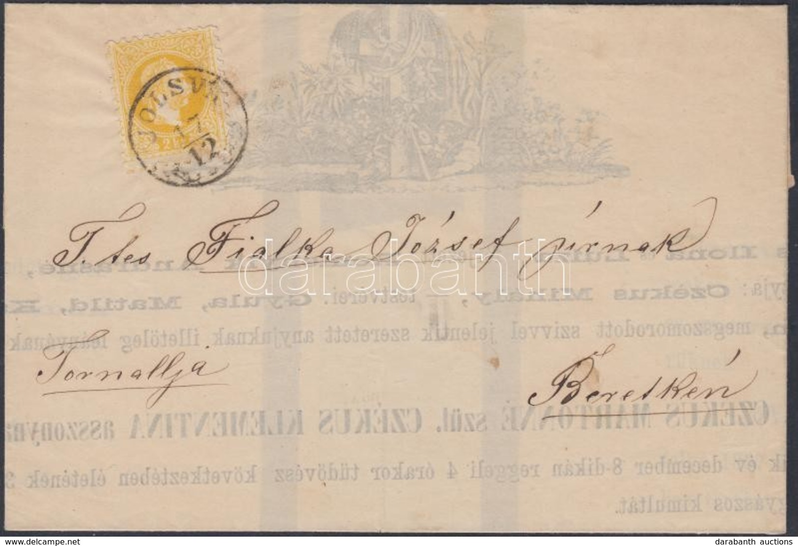 1867 2kr Gyászjelentésen 'JOLSVA' - Beretke - Sonstige & Ohne Zuordnung