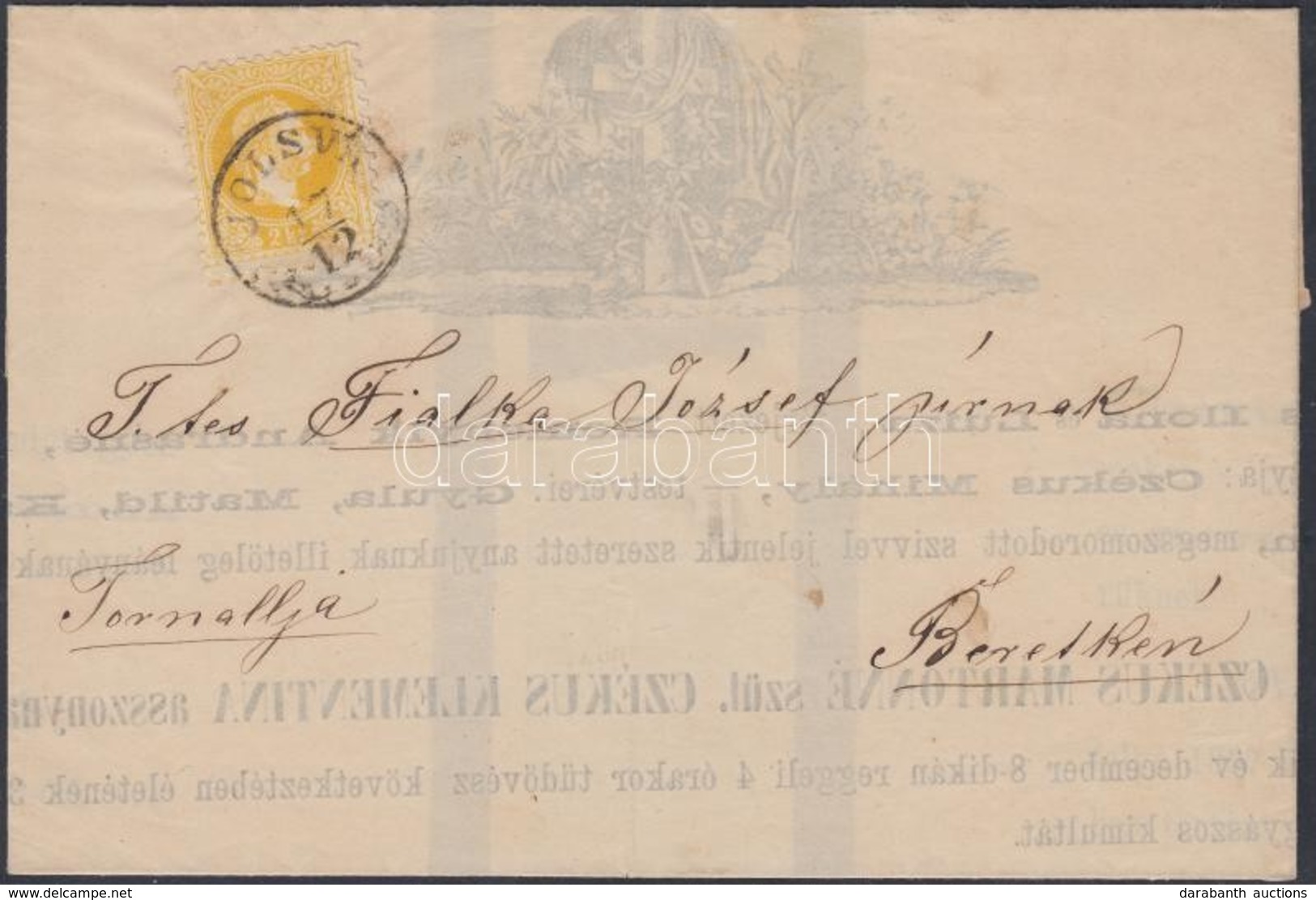 1867 2kr Gyászjelentésen 'JOLSVA' - Beretke - Autres & Non Classés