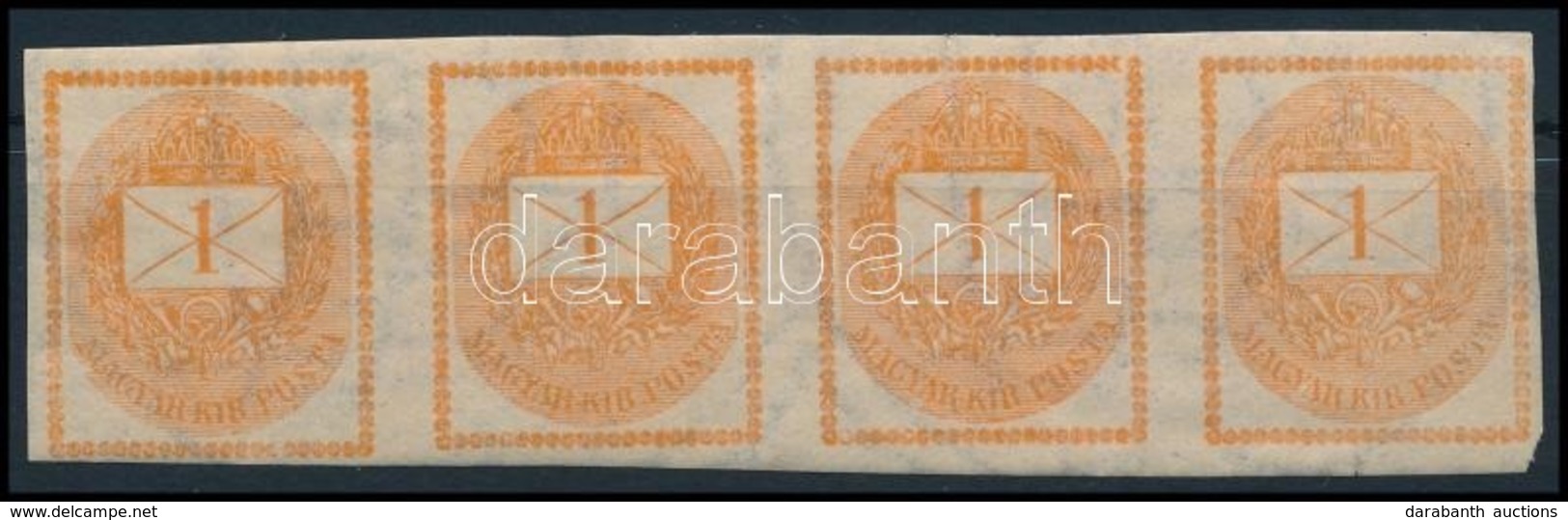 ** 1899 Hírlapbélyeg Négyescsík Csillag Vízjellel, 1 Bélyegen Felül Szaksdás / Small Tear Above - Other & Unclassified