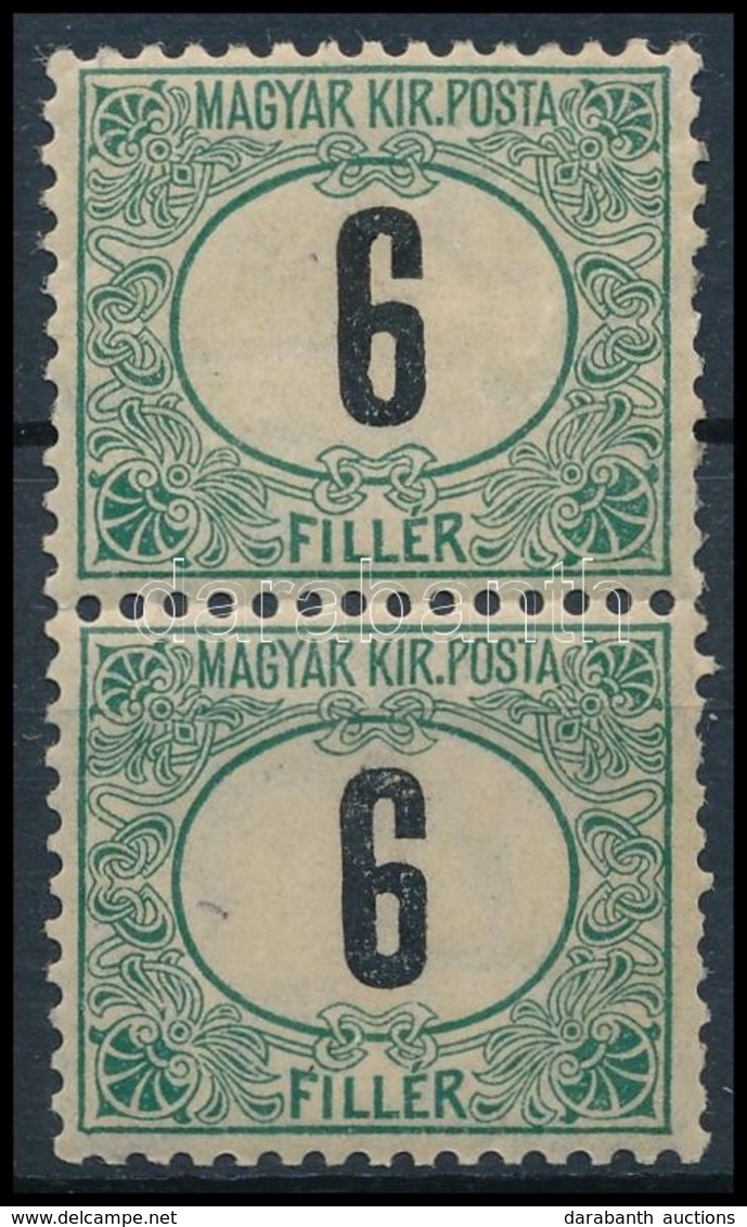 ** * 1903 Zöldportó 6f Pár, 1 Bélyeg Falcos (12.000) - Other & Unclassified